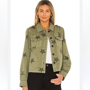 Blank NYC Star Pattern Utility Jacket - Olive